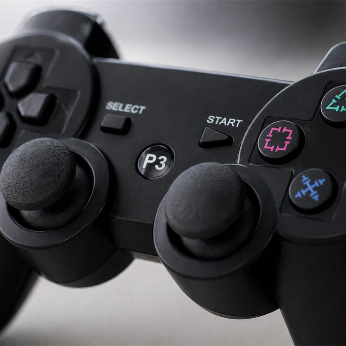 Detalle de botones y sticks del control PS3