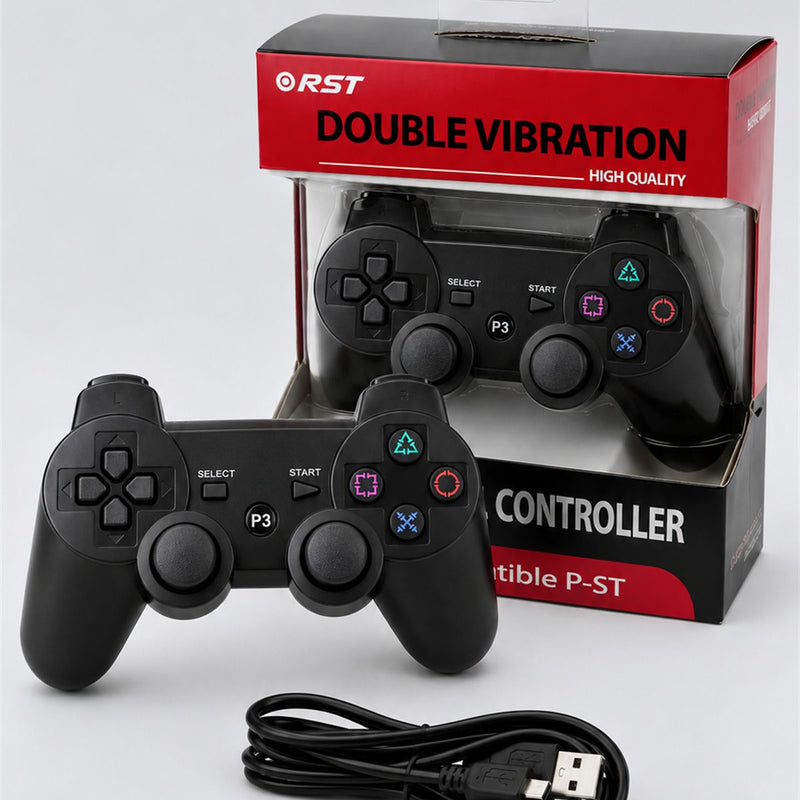Control PS3 con su caja y cable USB de carga